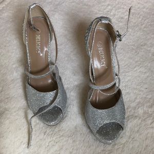 Delicacy silver embellished heels